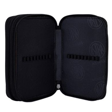 Astrabag, Jumbo, penar cu 3 compartimente, cu rechizite scolare, Blue Pixel