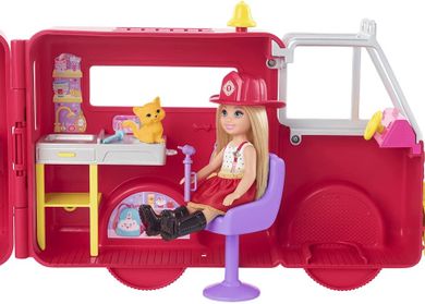 Barbie, Masina de pompieri, papusa Chelsea cu accesorii