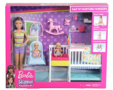 Barbie, Skipper, set de joaca cu papusa, figurine si accesorii