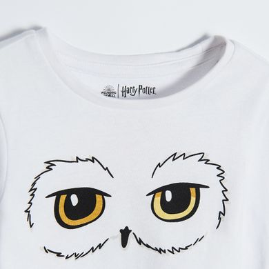 Cool Club, Pijama pentru fete, alb-gri, bleumarin, imprimeu Harry Potter, set 2 buc.