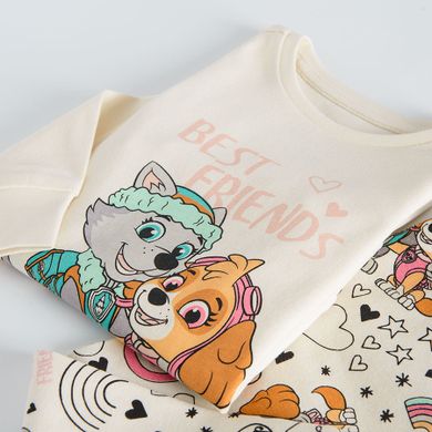 Cool Club, Pijama pentru fete, ecru, imprimeu Paw Patrol