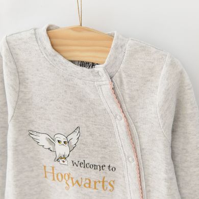 Cool Club, Pijama tip salopeta pentru fete, bumbac organic, mix de culori, imprimeu Harry Potter, set 3 buc.