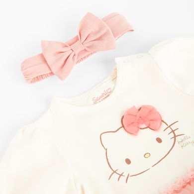 Cool Club, Set pentru fete, Body-rochie cu maneca scurta, Bentita, mix, imprimeu Hello Kitty