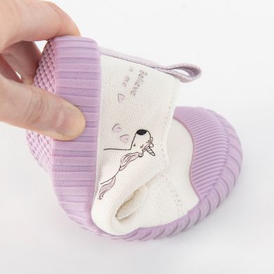 Cool Club, Tenisi pentru fete, bej-mov, imprimeu unicorn, talpa Barefoot