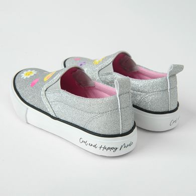 Cool Club, Tenisi tip slip on pentru fete, argintiu