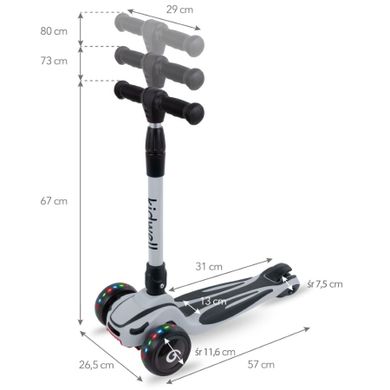 Kidwell, Jax, trotineta cu 3 roti, gri-negru