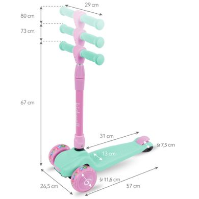 Kidwell, Jax, trotineta cu 3 roti, menta-roz