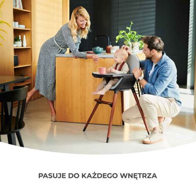 Kinderkraft, Fini, scaun inalt pentru hranire copii 2in1, picioare gri