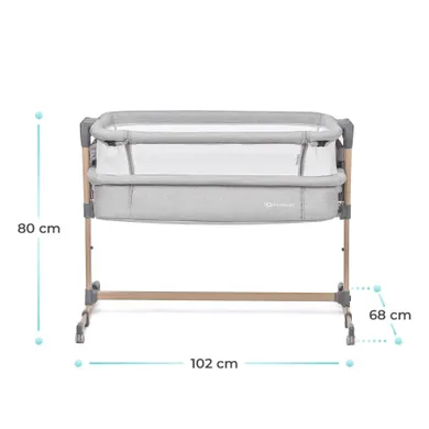 Kinderkraft, Neste Air, patut atasabil (co-sleeper) 3in1, gri