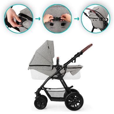 Kinderkraft, Xmoov, carucior multifunctional Travel System 3in1, gri