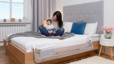 Lionelo, Eva, bariera de protectie pentru patut, Grey Melange