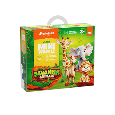 Marioinex, Mini Waffle, Animals Savanna, set de constructie, 100 piese