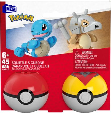 MEGA Pokemon, Squirtle si Cubone, set de constructie, 45 piese