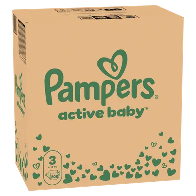 Pampers Active Baby, scutece marimea 3, 6-10 kg, 208 buc.