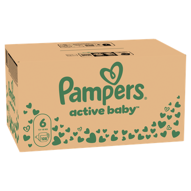 Pampers Active Baby, scutece marimea 6, 13-18 kg, 128 buc.