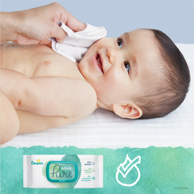 Pampers Aqua Pure Baby Wipes, 3 pachete, 144 buc.