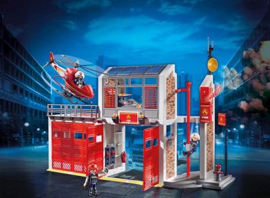 Playmobil, City Action, Statie de pompieri cu elicopter, 9462