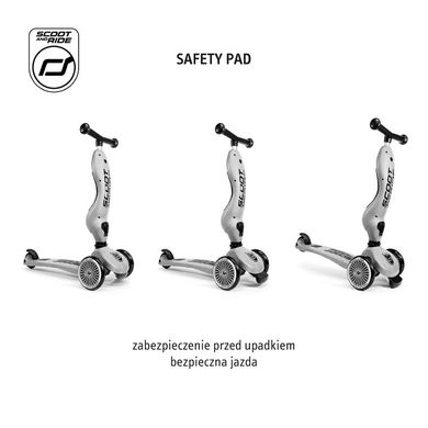 Scoot & Ride, Highwaykick 1 Push and Go, trotineta cu scaun si maner 3 in 1, Ash