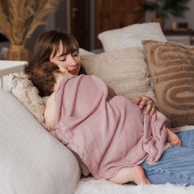 BabyOno, Patura tricotata din bambus, roz, 75-100 cm