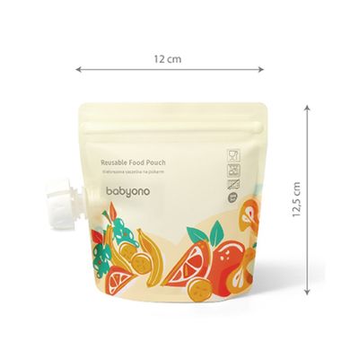 BabyOno, punga alimentara reutilizabila, 150 ml, 5 buc.