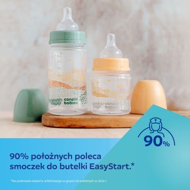 Canpol babies, EasyStart, Mountains, biberon cu tetina anticolici, bej, 120 ml