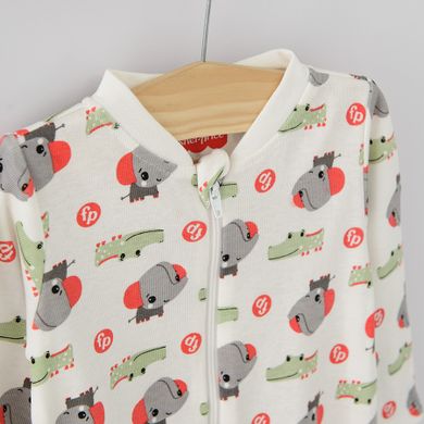 Cool Club, Pijama tip salopeta pentru baieti, bumbac organic, ecru, bej, rosu, Fisher-Price, set 3 buc.