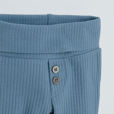 Cool Club, Set pentru baieti, Body cu maneca lunga, Pantaloni cu botosei, din tricot striat, albastru
