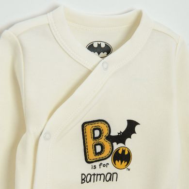 Cool Club, Set pentru baieti, Caciula, Body cu maneca lunga, Salopeta cu botosei, Pantaloni cu botosei, Patura, mix, imprimeu Batman