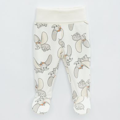 Cool Club, Set pentru bebelusi, Caciula, Esarfa, Pijama tip salopeta, Body cu maneca lunga, Bluza cu capse, Pantaloni cu botosei, ecru, imprimeu Dumbo