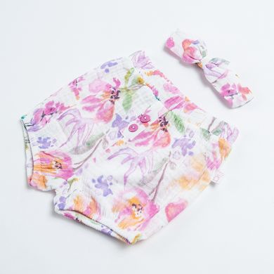 Cool Club, Set pentru fete, Body cu maneca scurta, Pantaloni scurti, Pantaloni scurti salopeta, Bentita, ecru, roz