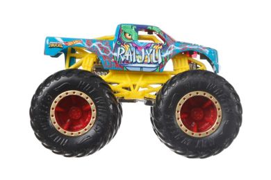 Hot Wheels, Monster Trucks, Demolition Doubles, Raijyu vs Koum, set cu 2 masinute