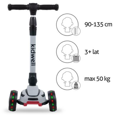 Kidwell, Jax, trotineta cu 3 roti, gri-negru