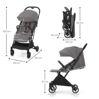 Kinderkraft, Indy 2, carucior sport, Cozy Grey