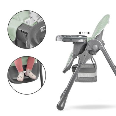 Kinderkraft, Tastee, scaun inalt pliant pentru hranire, Grey