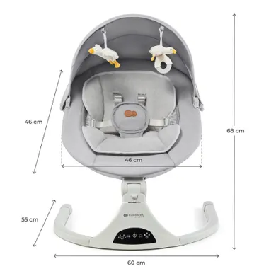 Kinderkraft, Tulsy, balansoarul-sezlong electric, grey
