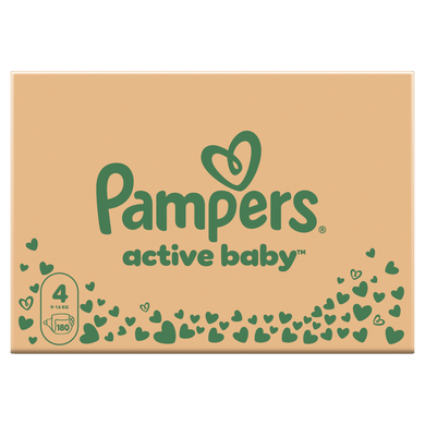 Pampers Active Baby, scutece marimea 4, 9-14 kg, 180 buc.