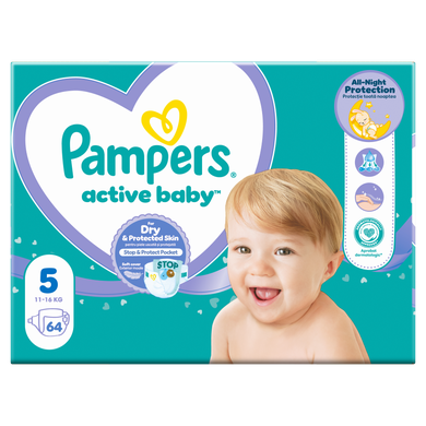 Pampers Active Baby, scutece marimea 5, 11-16 kg, 64 buc.