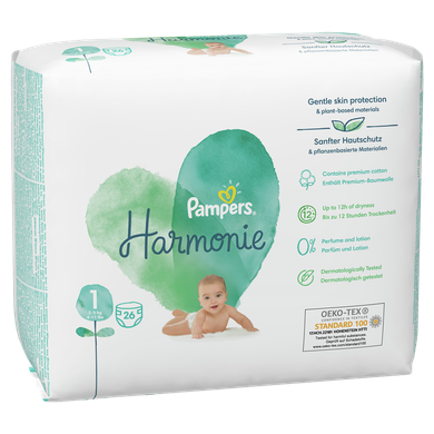 Pampers Harmonie, scutece marimea 1, 2-5 kg, 26 buc.