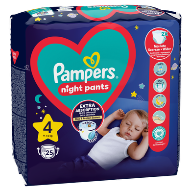 Pampers Night Pants, scutece-chilotel de noapte marimea 4, 9-15 kg, 25 buc.