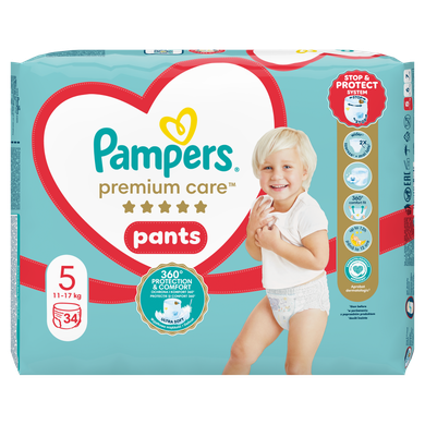 Pampers Premium Care Pants, scutece-chilotel marimea 5, 12-17 kg, 34 buc.