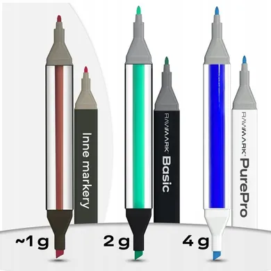 Rawmark, Basic Line, set 36 markere duble + 5 carte de colorat, cu cerneala pe baza de alcool, multicolore