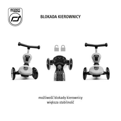 Scoot & Ride, Highwaykick 1 Push and Go, trotineta cu scaun si maner 3 in 1, Ash