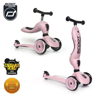 Scoot & Ride, Highwaykick 1, vehicul fara pedale si trotineta 2 in 1, Rose