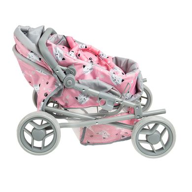Smiki, carucior pentru papusi cu port-bebe, pisicute