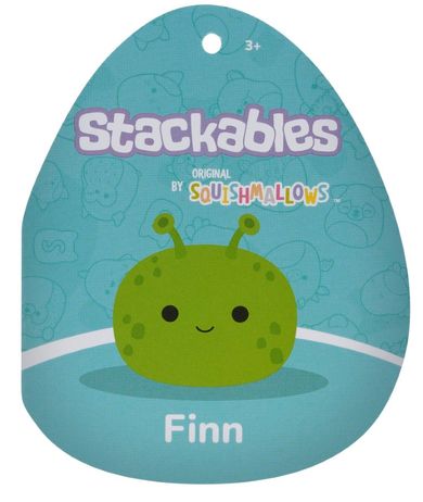 Squishmallows, Stackables, Finn, Green Alien, jucarie de plus, 30 cm