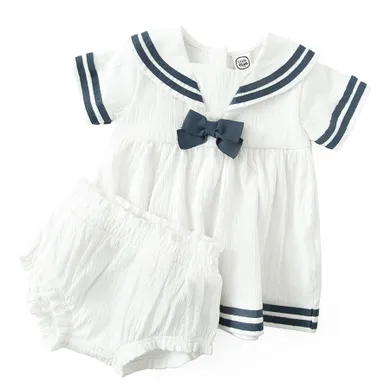 Cool Club, Set pentru fete, Rochie cu maneca scurta, Pantaloni scurti, ecru
