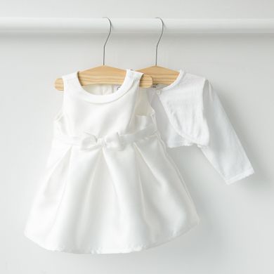 Cool Club, Set pentru fete, Rochie fara maneci, Bolero, alb