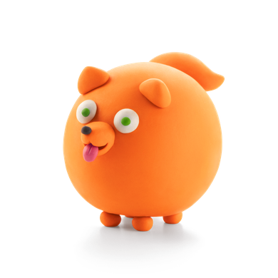 Hey Clay, Dog Story, set creativ, 15 cutii de plastilina