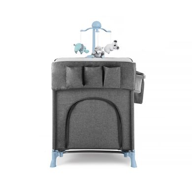 Kinderkraft, Joy, patut de calatorie 2in1 cu accesorii, albastru