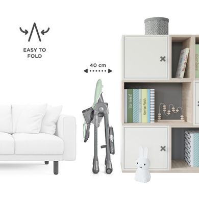 Kinderkraft, Tastee, scaun inalt pliant pentru hranire, Grey